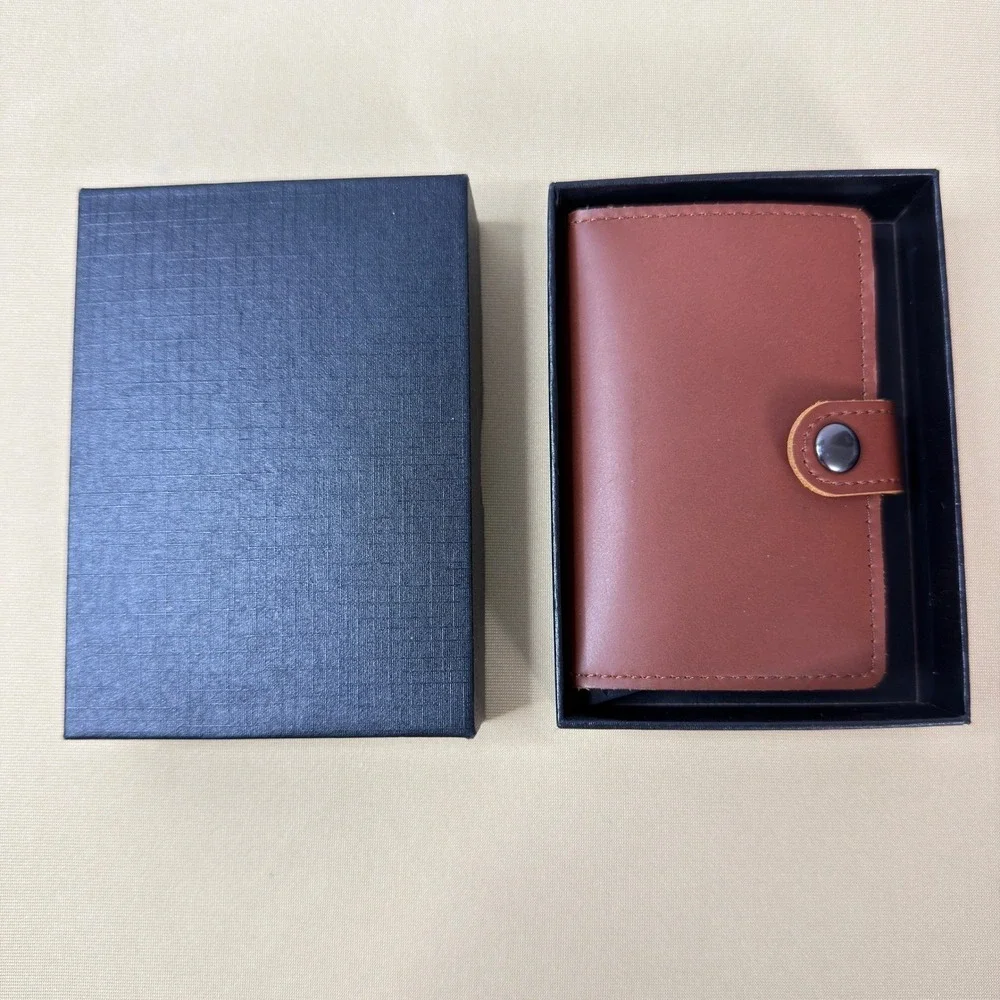 NEW Safecard RFID Pop Up Wallet Mens OS Brown New Leather Minimalist Card Holder